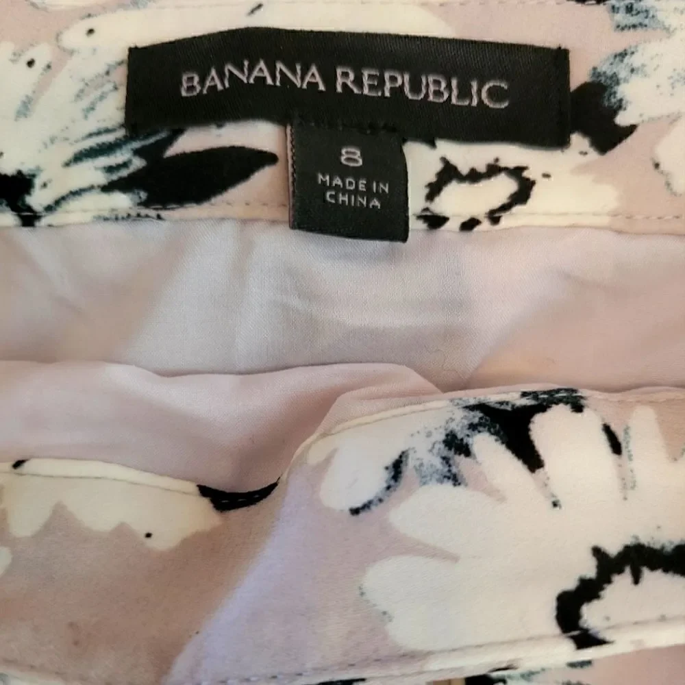 EC BANANA REPUBLIC PLEATED FLORAL SKIRT SZ.8